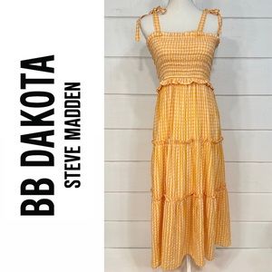 BB DAKOTA X STEVE MADDEN Women's Annalise Yellow Maxi Dress Sz Medium